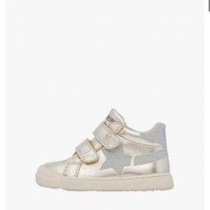 NWT NATURINO SINGERY VL. Metallic Leather Sneakers in Platinum